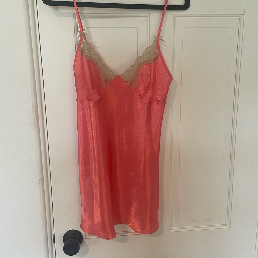 No Boundaries Pink and Cream Lace slip dress/top